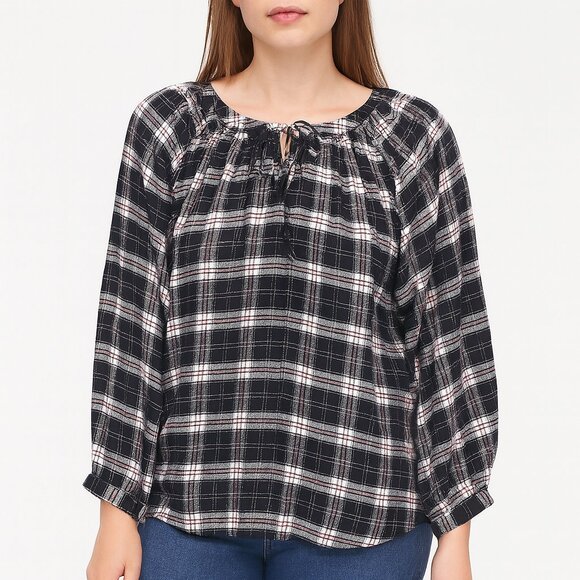 LOFT Plaid Shirt Size Large - Picture 1 of 6